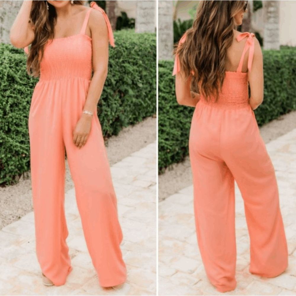 Pink Lily Chasing Beauty Dusty Salmon Jumpsuit S